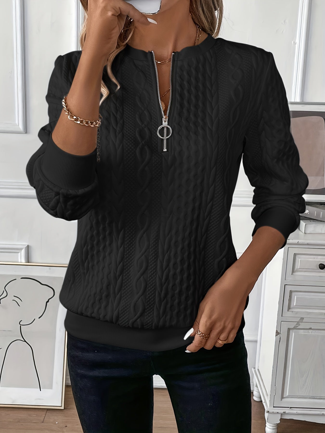 Hannah Elegant Jumper with Zip